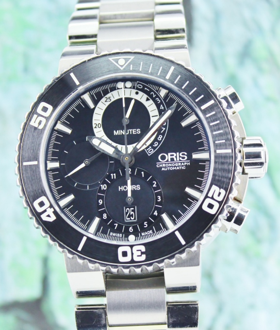 (image for) Oris Carlos Coste Chronograph Limited Edition 2000 Pcs Diver's Titanium Watch / 674 7655 71 84